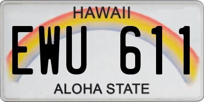 HI license plate EWU611