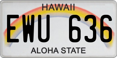 HI license plate EWU636