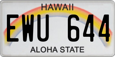 HI license plate EWU644