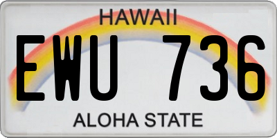 HI license plate EWU736