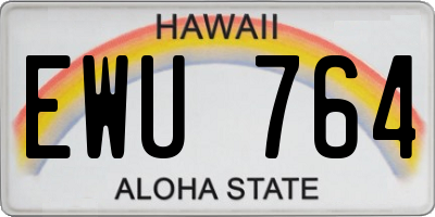 HI license plate EWU764
