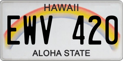 HI license plate EWV420