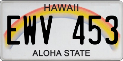 HI license plate EWV453