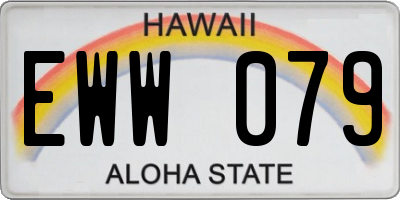 HI license plate EWW079