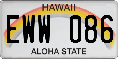 HI license plate EWW086