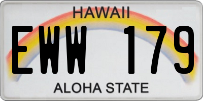 HI license plate EWW179