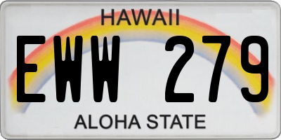 HI license plate EWW279