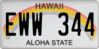 HI license plate EWW344