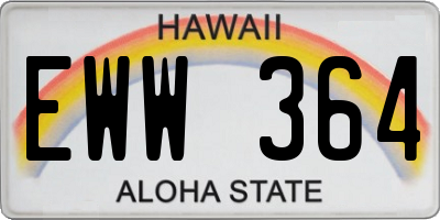 HI license plate EWW364