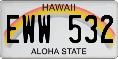 HI license plate EWW532