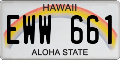 HI license plate EWW661