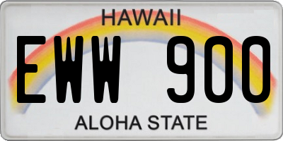 HI license plate EWW900