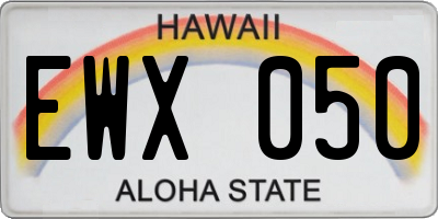 HI license plate EWX050