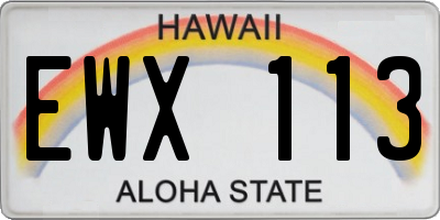 HI license plate EWX113