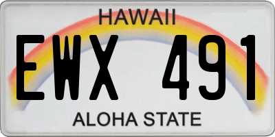 HI license plate EWX491