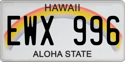 HI license plate EWX996