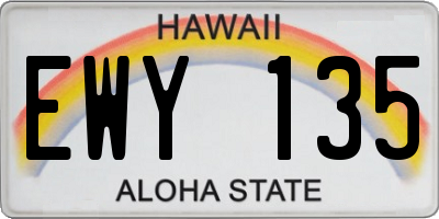 HI license plate EWY135
