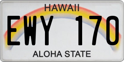 HI license plate EWY170