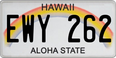 HI license plate EWY262