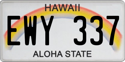 HI license plate EWY337