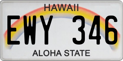 HI license plate EWY346