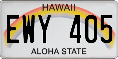 HI license plate EWY405