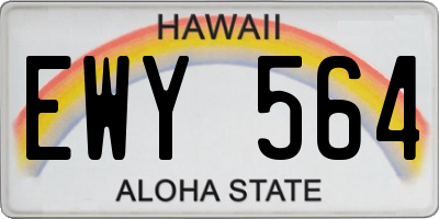 HI license plate EWY564