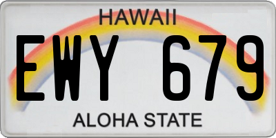 HI license plate EWY679