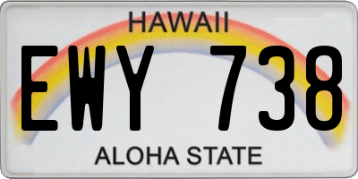 HI license plate EWY738