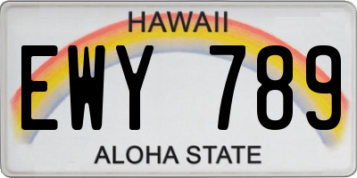 HI license plate EWY789