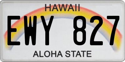 HI license plate EWY827