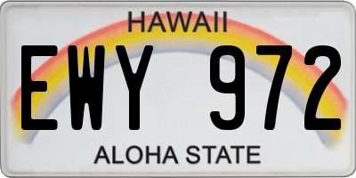 HI license plate EWY972