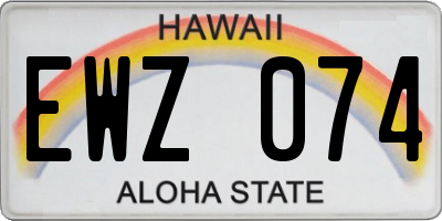 HI license plate EWZ074