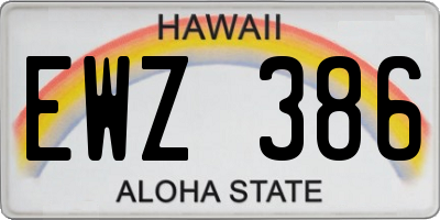 HI license plate EWZ386