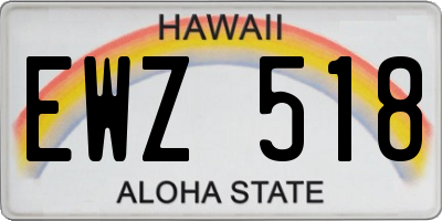 HI license plate EWZ518