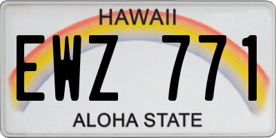 HI license plate EWZ771
