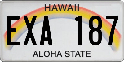 HI license plate EXA187