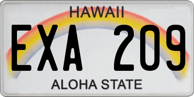 HI license plate EXA209
