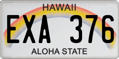 HI license plate EXA376