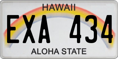 HI license plate EXA434