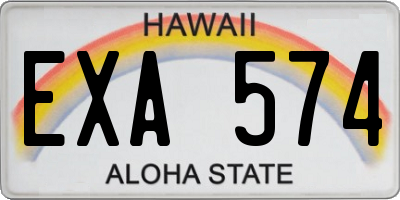 HI license plate EXA574