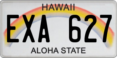 HI license plate EXA627