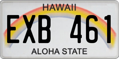 HI license plate EXB461
