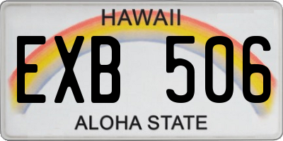 HI license plate EXB506