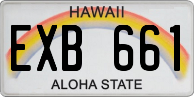 HI license plate EXB661