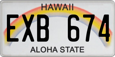 HI license plate EXB674