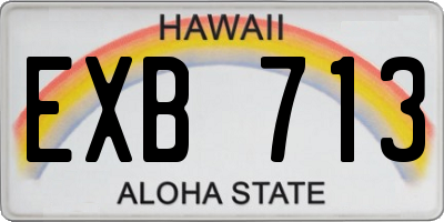 HI license plate EXB713