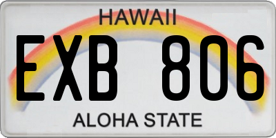 HI license plate EXB806