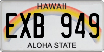 HI license plate EXB949