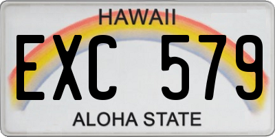 HI license plate EXC579
